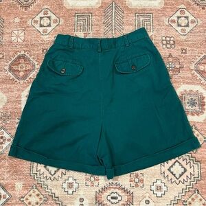 Vintage 90s Emerald Green High Waisted Cotton Shorts